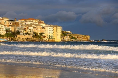 Waves on Bondi Beach - Australian Stock Image