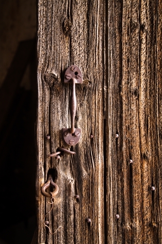 weathered wooden door - Australian Stock Image