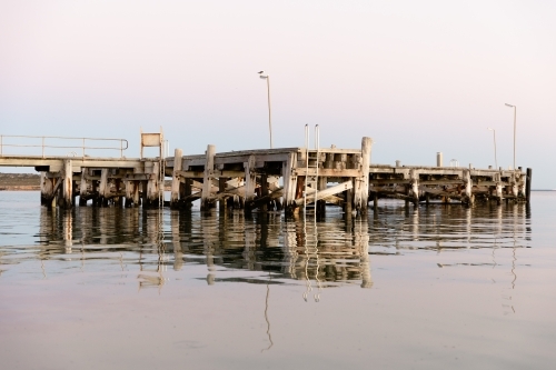 Wharf at Venus Bay in early morning - Australian Stock Image