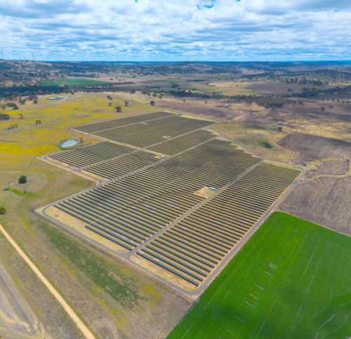 White Rocks Solar Farm near Glen Innes, New South Wales, Australia - Australian Stock Image