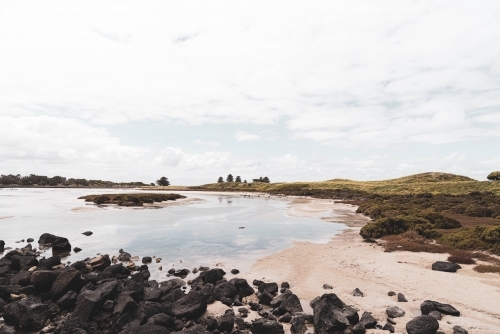 widlife habitat by the sea and rocks - Australian Stock Image