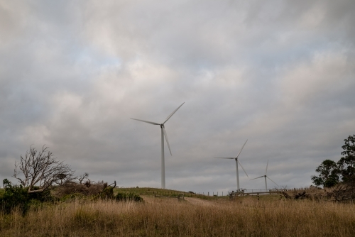 Wind Farm Landscape on a Cloudy Day - Australian Stock Image