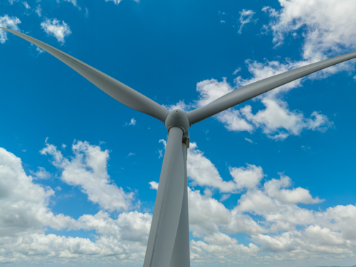 Wind Turbine at the Sapphire Wind Farm between Glen Innes and Inverell - Australian Stock Image