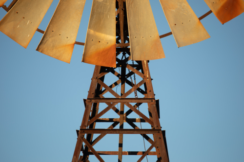 Windmill tower and part of fan - Australian Stock Image
