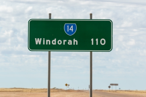 Windorah Road Sign - Australian Stock Image