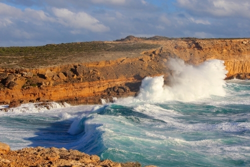 Winter Waves Smashing the Coast - Australian Stock Image