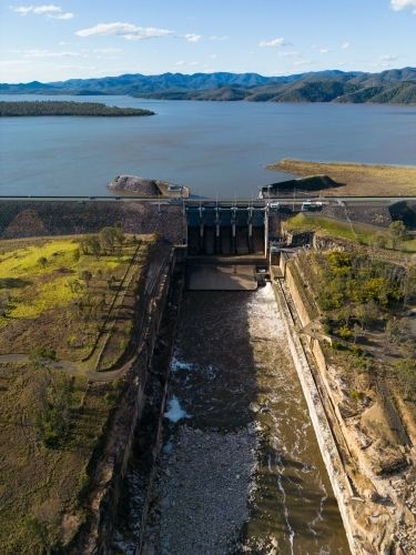 Wivenhoe Dam spillway and wall - Australian Stock Image