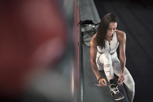 Woman boxing training at gym - Australian Stock Image