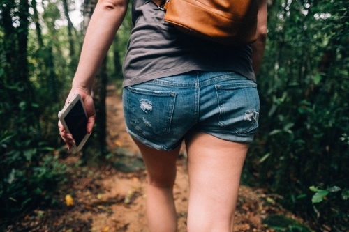Woman Hiking in Mossman Gorge