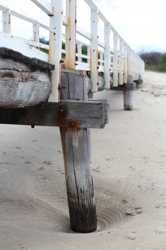 Wooden bridge at the beach - Australian Stock Image