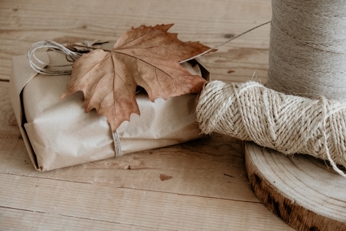 Wrapping presents. - Australian Stock Image