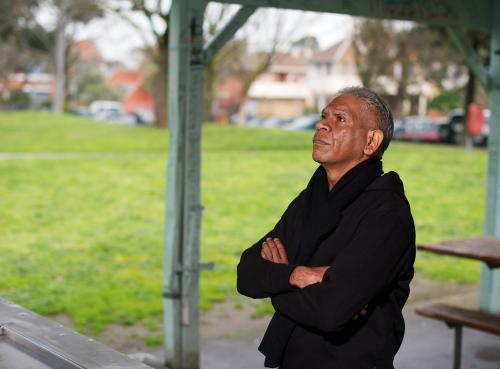 Wurundjeri Elder with Folded Arms - Australian Stock Image