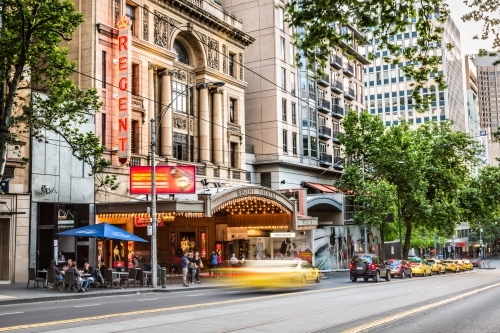 Yellow Taxi at Regent Theatre Melbourne - Australian Stock Image