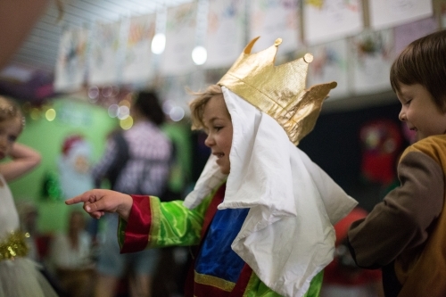 Young boy in school play - Australian Stock Image