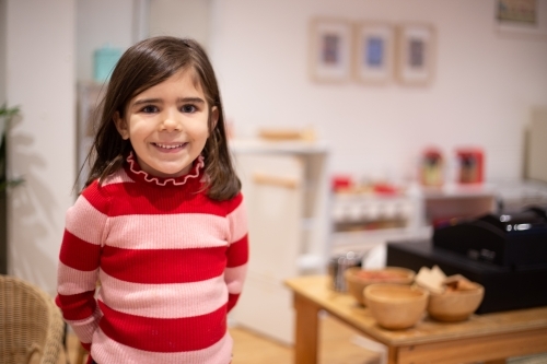 Young girl at pre-school - Australian Stock Image