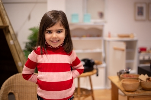 Young girl at pre-school - Australian Stock Image
