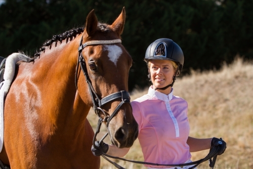 Young Woman Horse Rider - Australian Stock Image