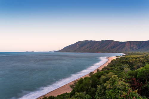 Yule Point Coastline & Mountains Along Capitan Cook Highway Far Northern Tropical Queensland - Australian Stock Image